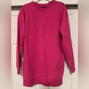 hot pink tunic dress sweatshirt